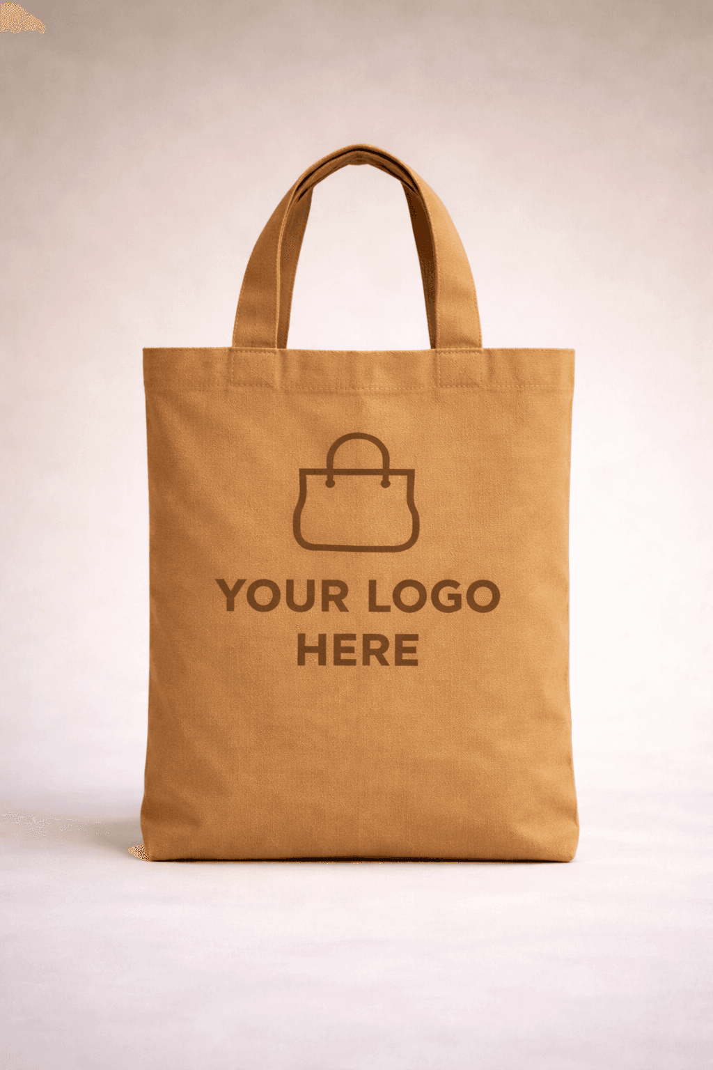 Khaki Canvas Shopping Tote Bag – 100% Cotton Reusable Carry Bag