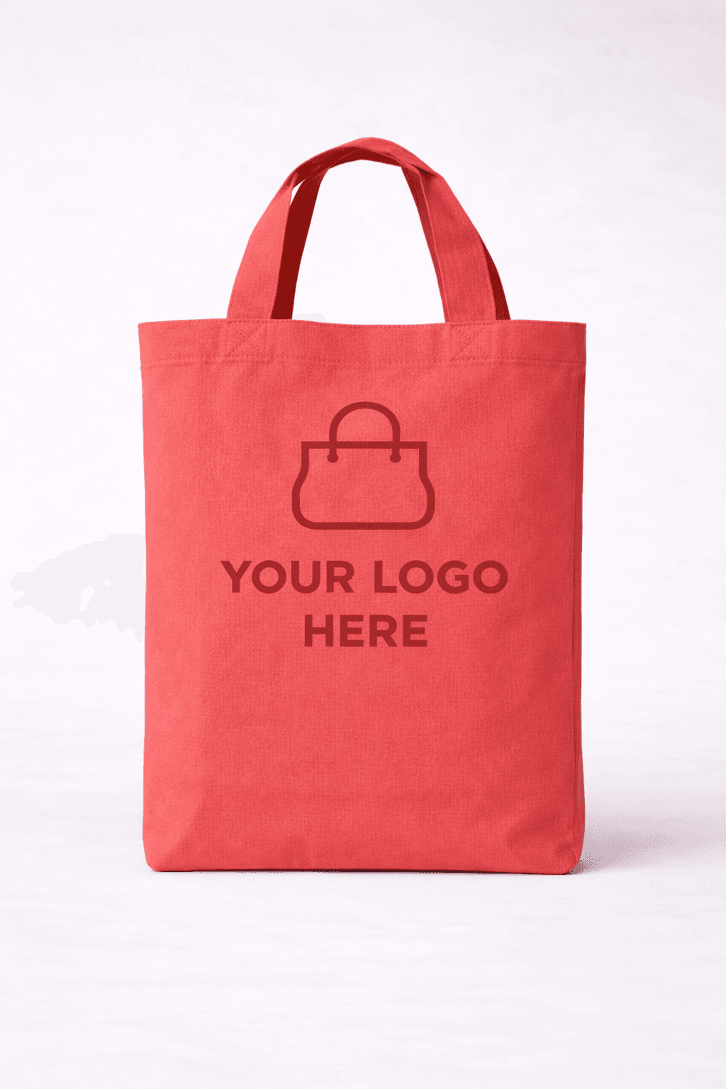 Red Canvas Shopping Tote Bag – 100% Cotton Reusable Carry Bag